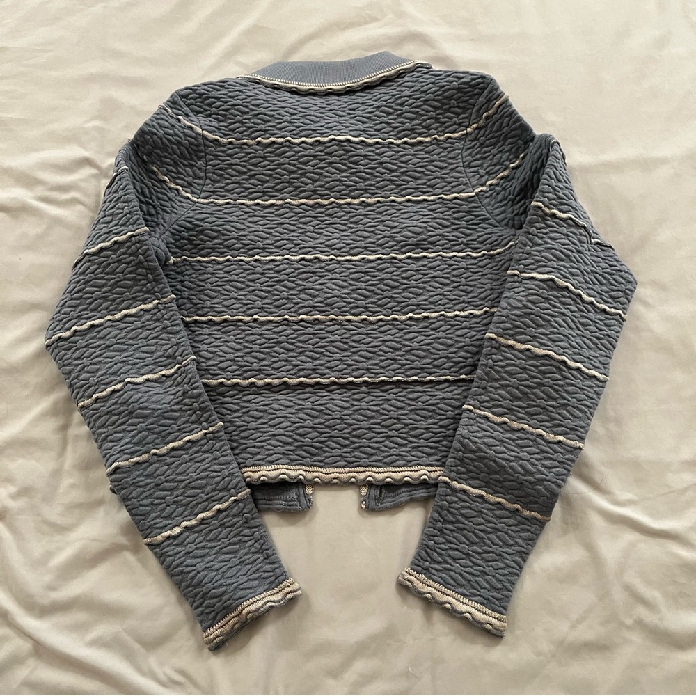 SOLD BNWT Sandro Infinity Cropped Cardigan Blue XS MSRP $295 - Picture 7 of 15